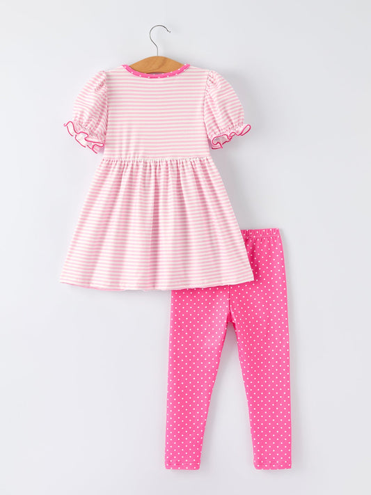 Back To School Girls' Pencil Applique Striped Set