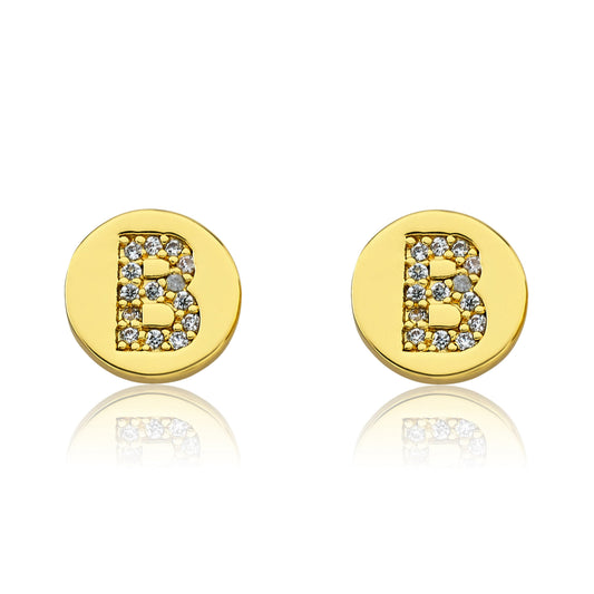 LMTS Classic! Initial Disc Stud Earring