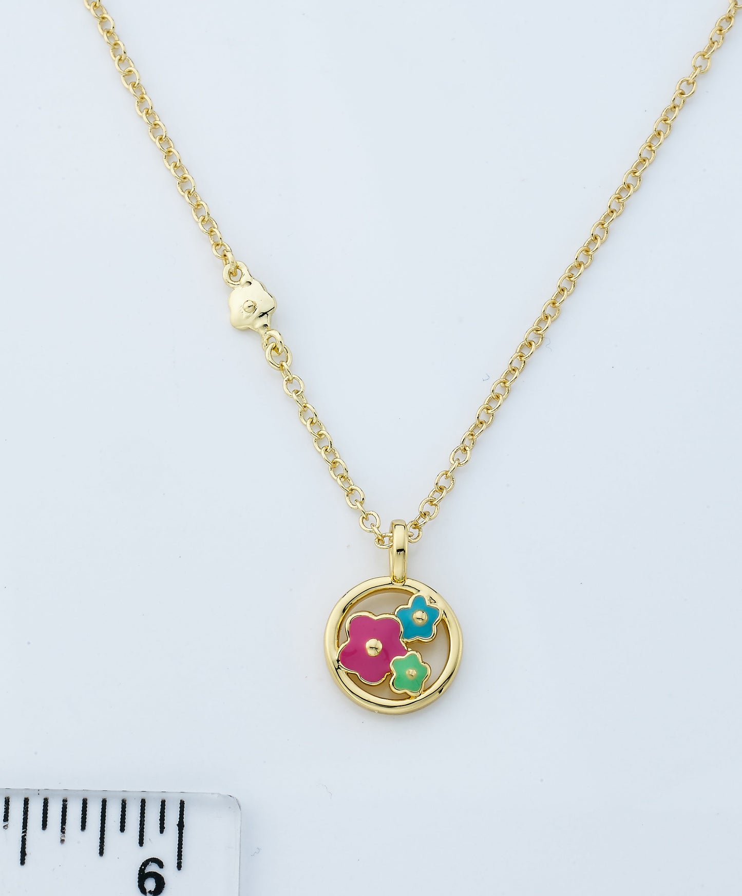 Flower Disc Necklace