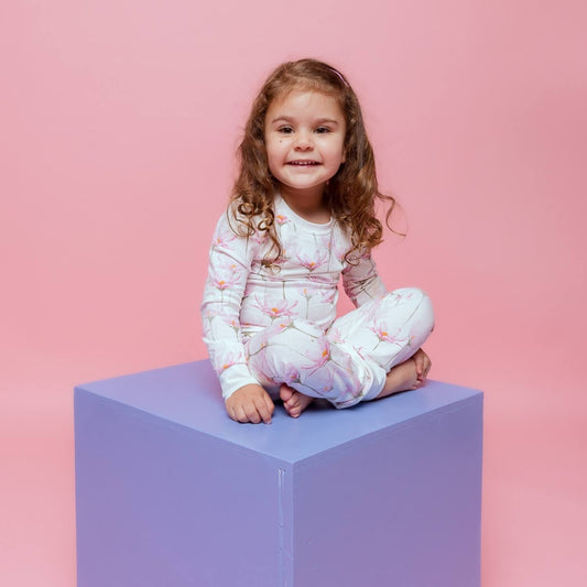 Organic Cotton Kids Pajamas | Pink Petals Girls Sleepwear
