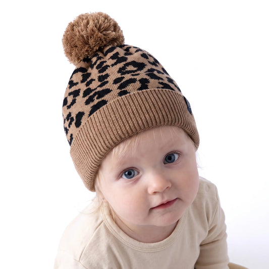 Leopard Baby Knit Beanie