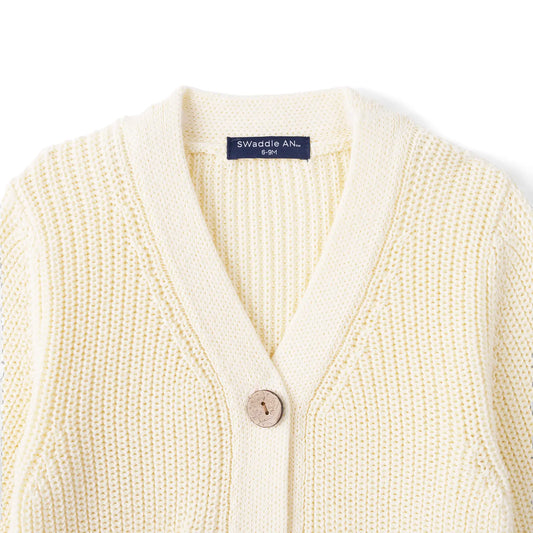 Classic Cardigan with Pockets in Cream