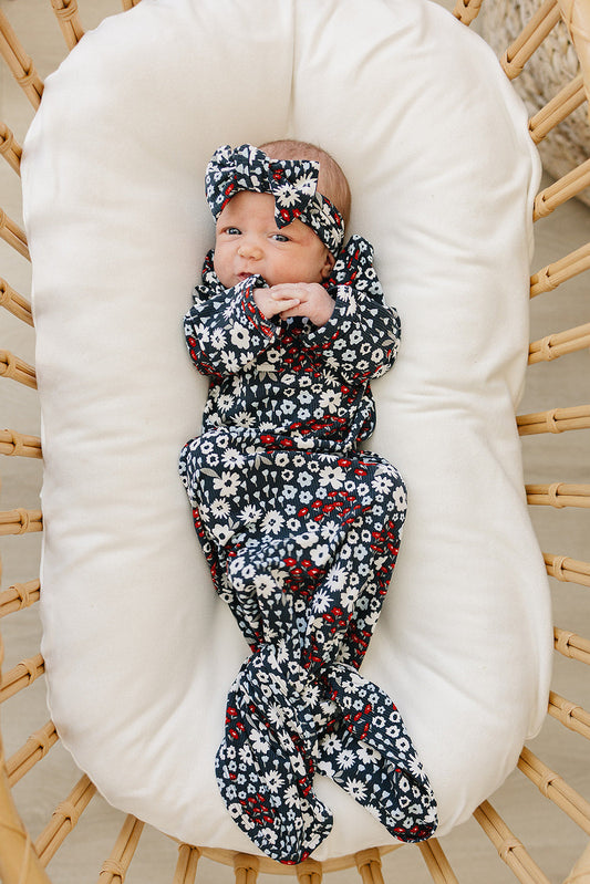 Americana Floral Bamboo Knot Gown
