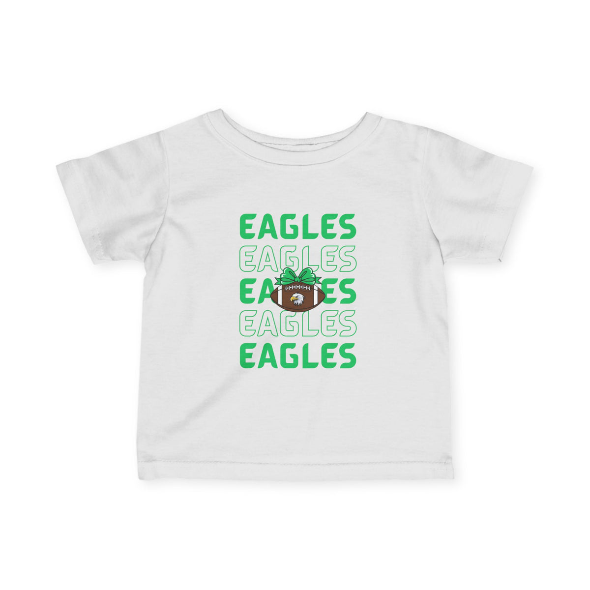 Infant Tee — Repeating 'EAGLES' Football Team Baby Shirt