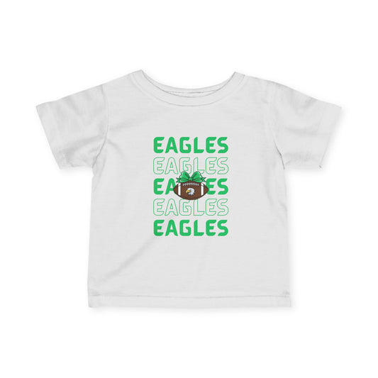 Infant Tee — Repeating 'EAGLES' Football Team Baby Shirt