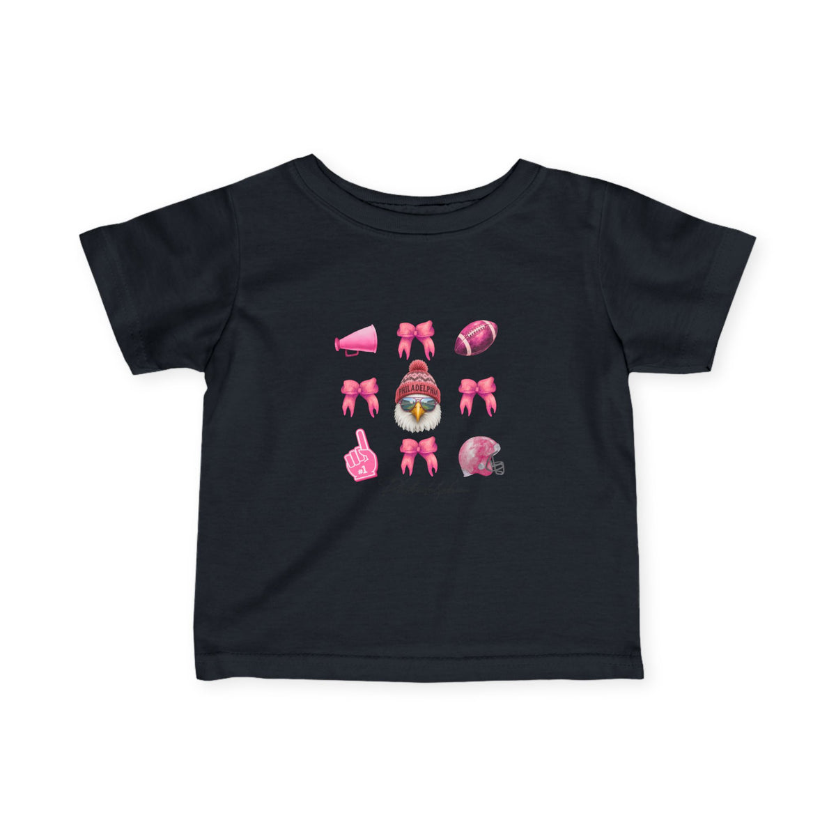 Infant Tee — Pink Cheerleader Icons Baby Shirt