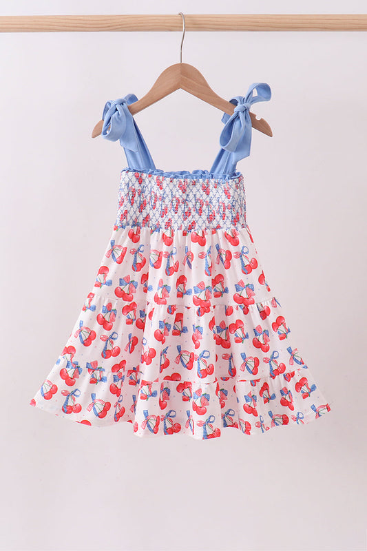 Blue Cherry Mommy & Me Smocked Tiered Dress | Matching Mom & Daughter Outfit