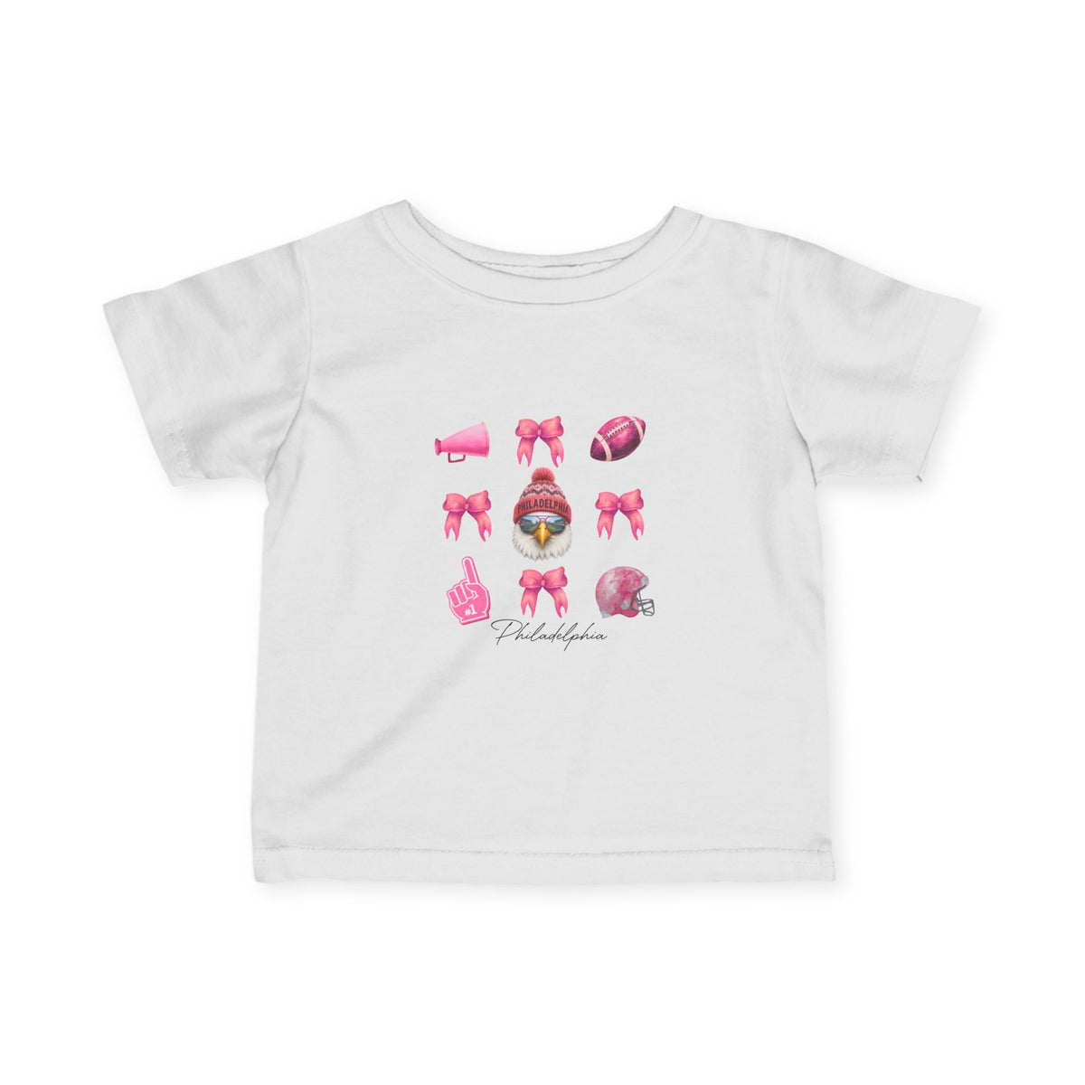 Infant Tee — Pink Cheerleader Icons Baby Shirt