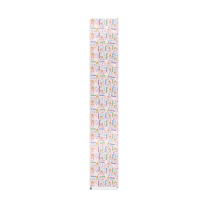 Personalized Pastel Gingerbread Bear Christmas Wrapping Paper | Custom Holiday Gift Wrap Roll for Kids & Girls | Cute Candy & Snowflake Gift Wrap