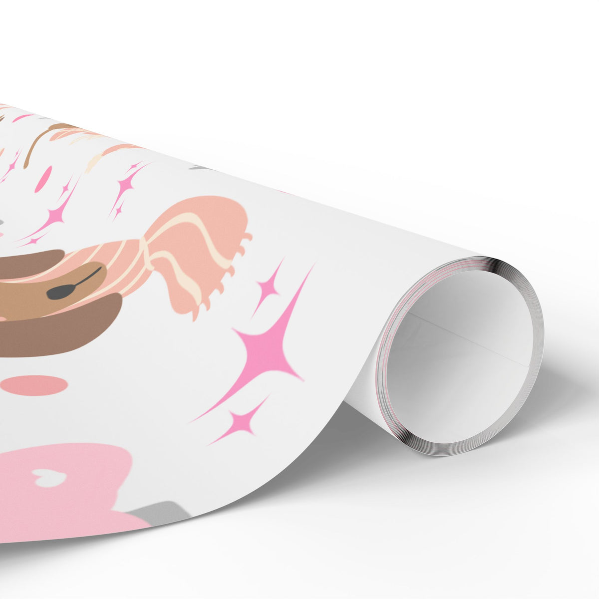 Personalized Pink Christmas Wrapping Paper – Custom Name Dachshund & Bow Holiday Gift Wrap