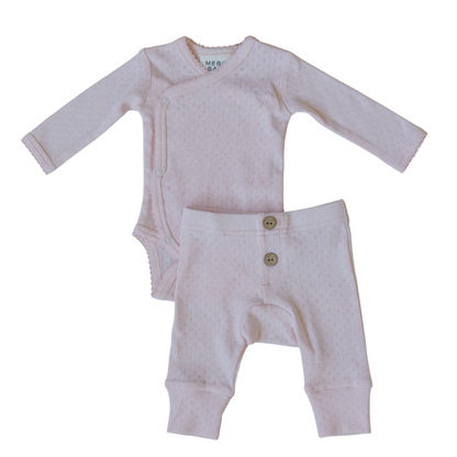 Pink Pointelle Layette Set
