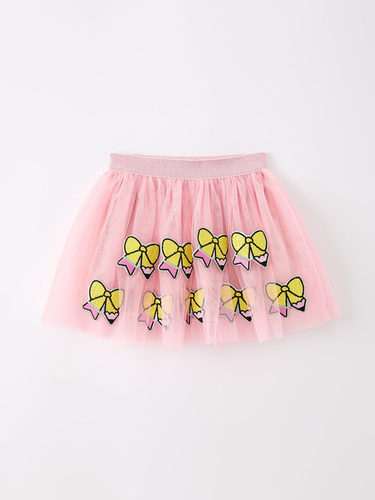 Back To School Pencil Bow Girls Skirt Tulle Applique Skirt