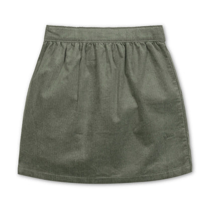 Organic Corduroy Button Front Skirt