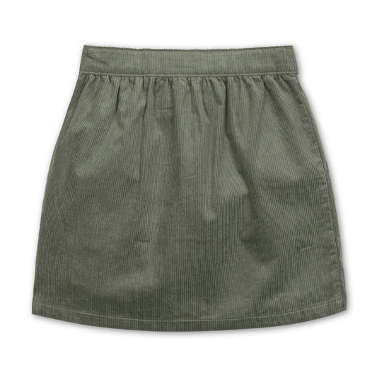 Organic Corduroy Button Front Skirt