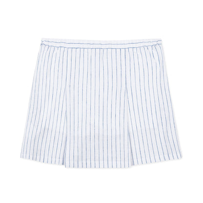 Linen Pleated Bow Skort