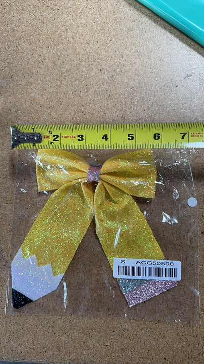 Back to School Glitter Bow Hairpin