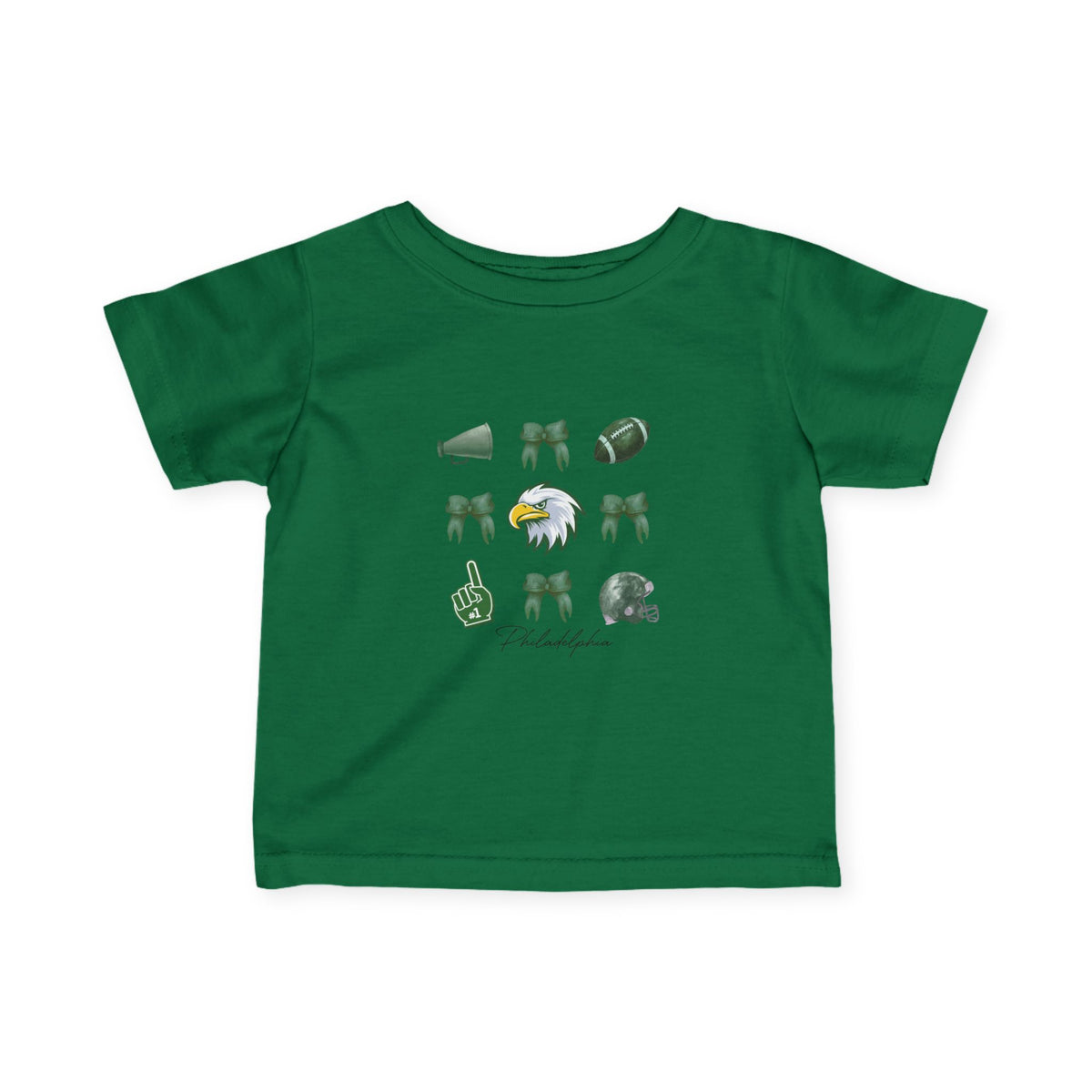 Baby Football Fan Tee — Green Team Spirit Infant Jersey