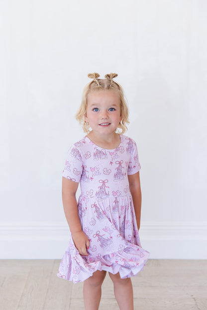 Coquette Castles (ribbed) - Ruffle Dress
