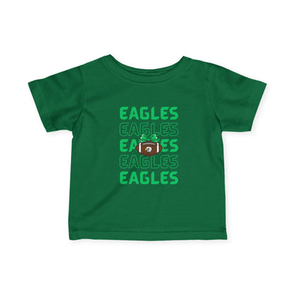 Infant Tee — Repeating 'EAGLES' Football Team Baby Shirt