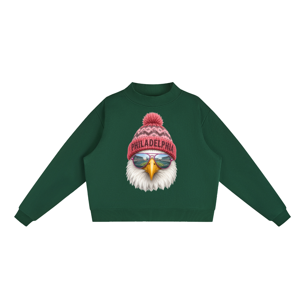 Essential Fleece Mock-Neck Crew Sweatshirt
