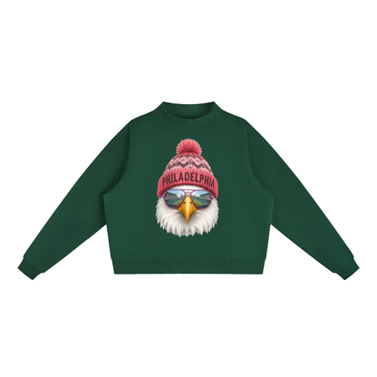 Essential Fleece Mock-Neck Crew Sweatshirt