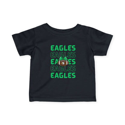 Infant Tee — Repeating 'EAGLES' Football Team Baby Shirt