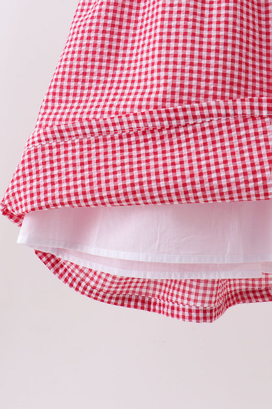 Red Watermelon Ruffle Gingham Dress | Summer Baby & Toddler Girl Dress