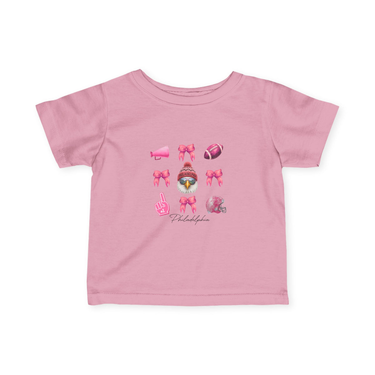 Infant Tee — Pink Cheerleader Icons Baby Shirt