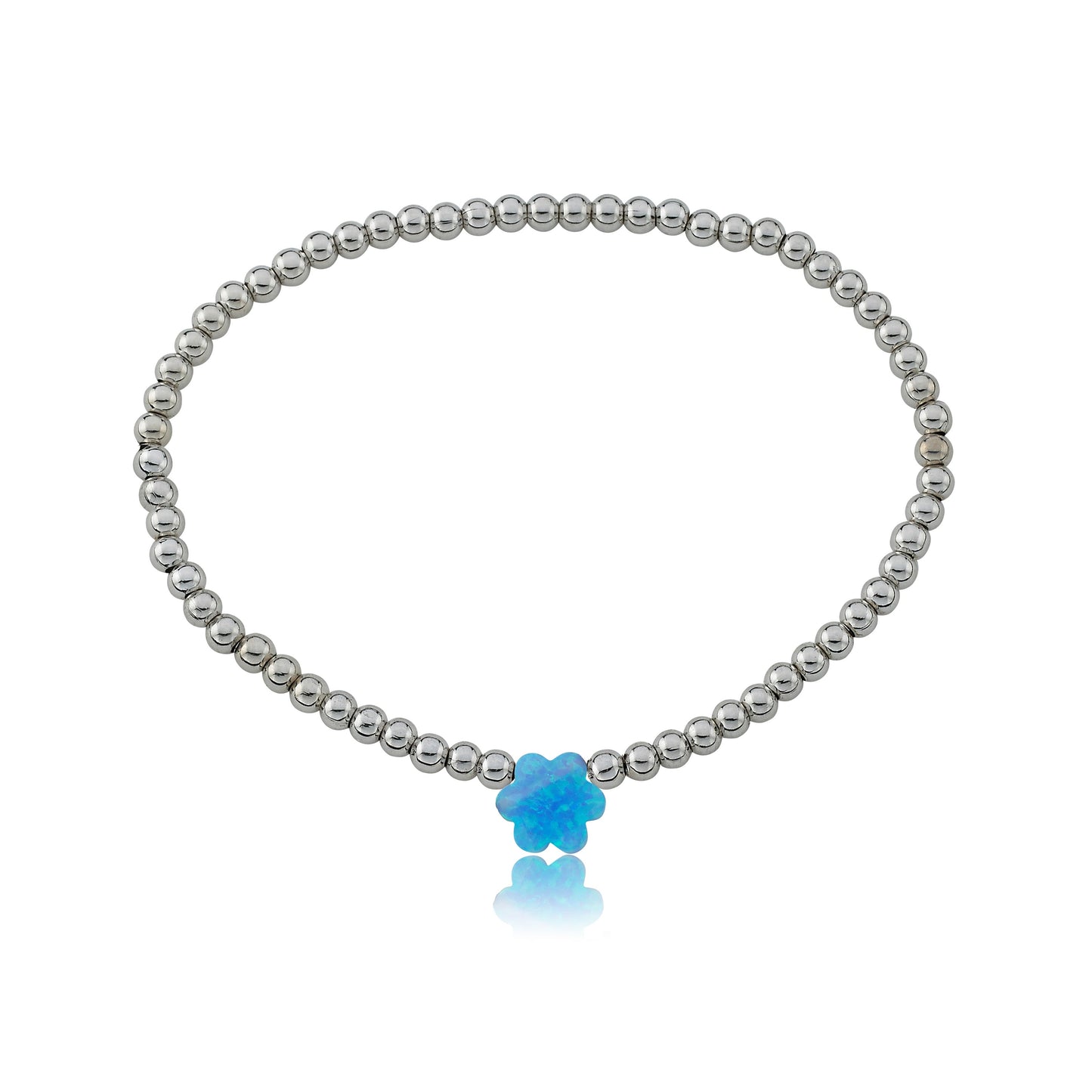 Glitter Girl Pink Opal Flower Bracelet