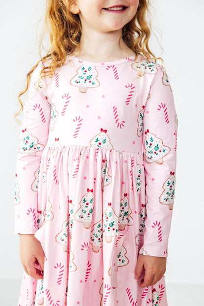 Christmas Cookies L/S Pocket Twirl Dress