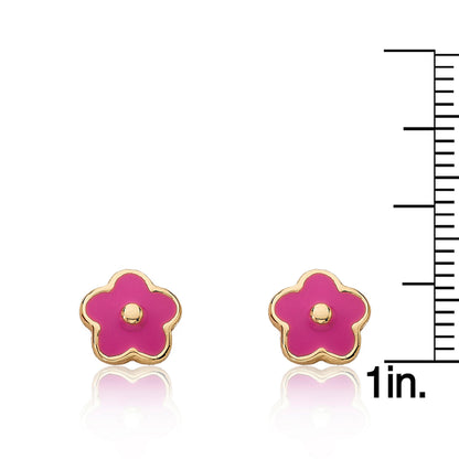 Enamel Flower Stud Earring