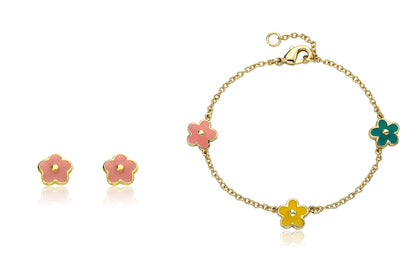 Enamel Flower Stud Earring
