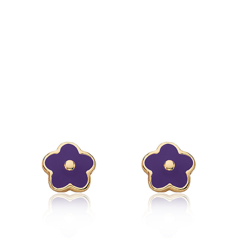 Enamel Flower Stud Earring