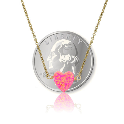 Glitter Girl Opal Heart Necklace