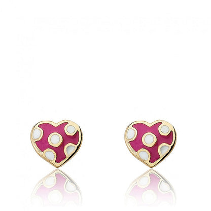 Enamel Polka Dot Heart Earring