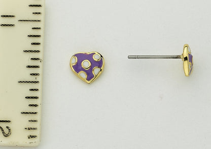 Enamel Polka Dot Heart Earring