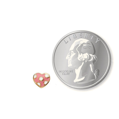 Enamel Polka Dot Heart Earring