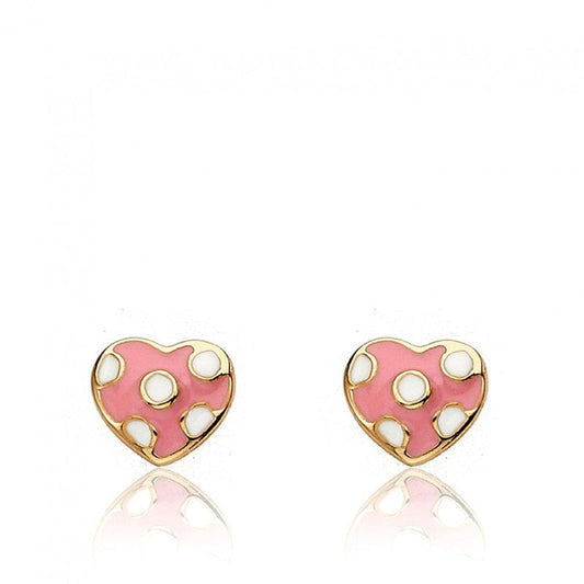 Enamel Polka Dot Heart Earring