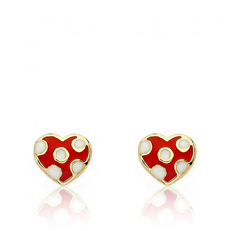 Enamel Polka Dot Heart Earring