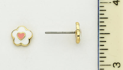 Flower & Heart Stud Earring