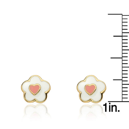 Flower & Heart Stud Earring