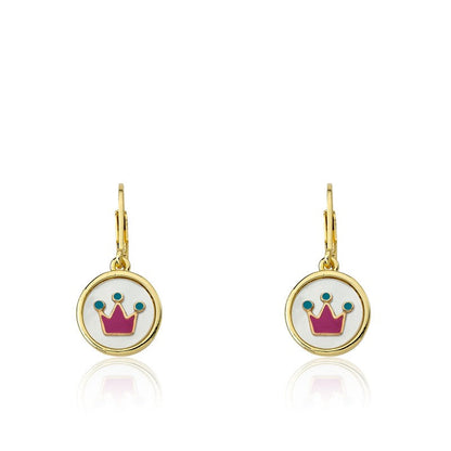 Coin Crown Dangle Earring