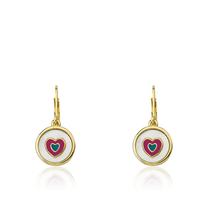 Coin Heart Dangle Earring