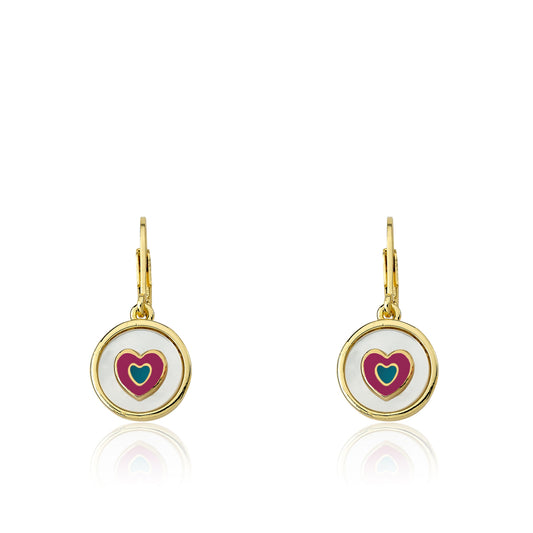 Coin Heart Dangle Earring