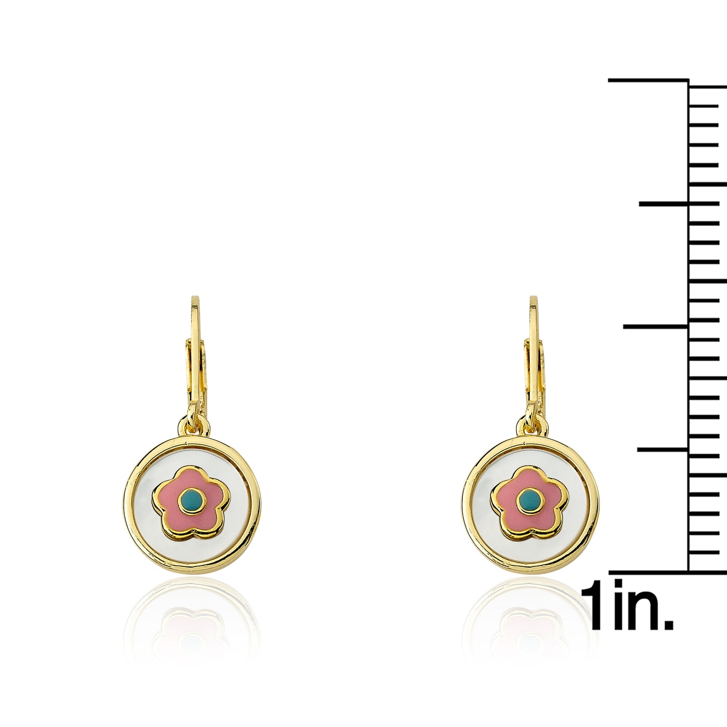 Mother Of Pearl Coin Flower Dangle Earring