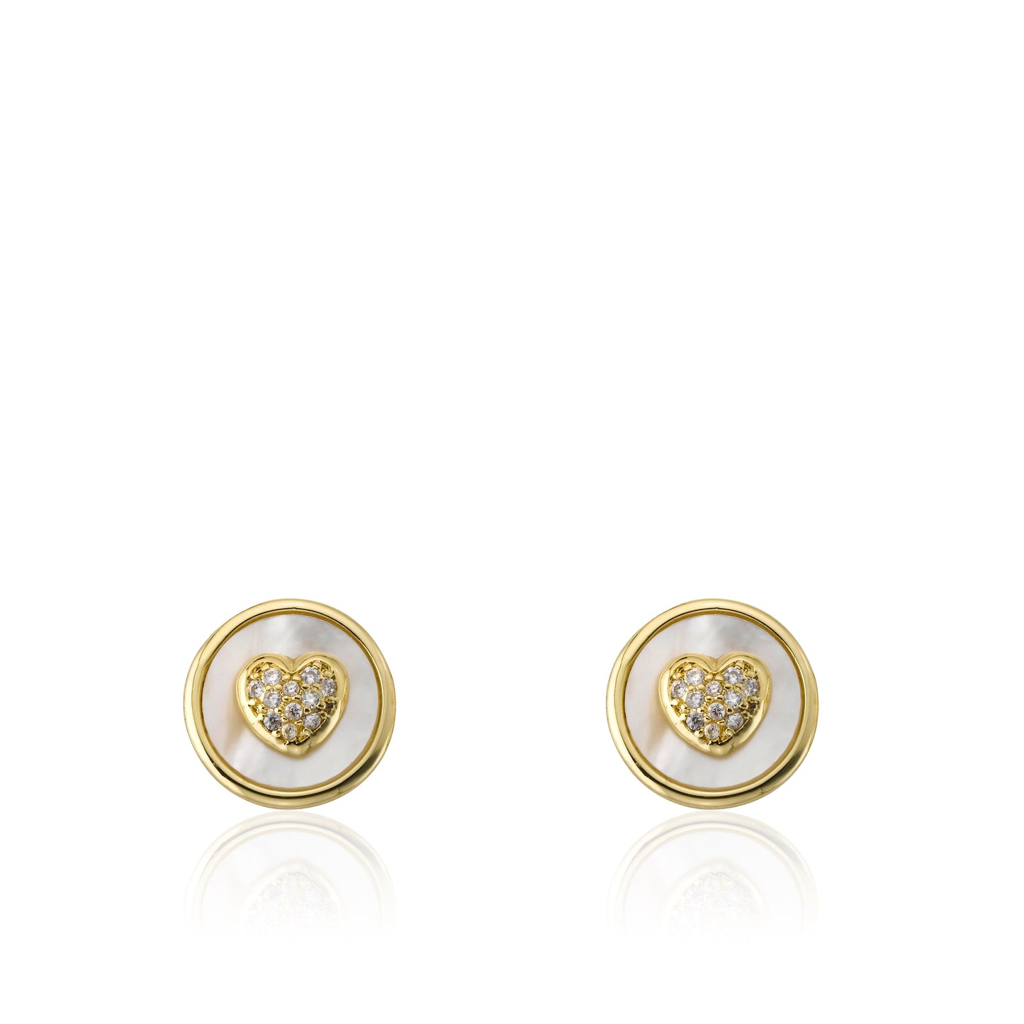Pearl Cz Heart Earring