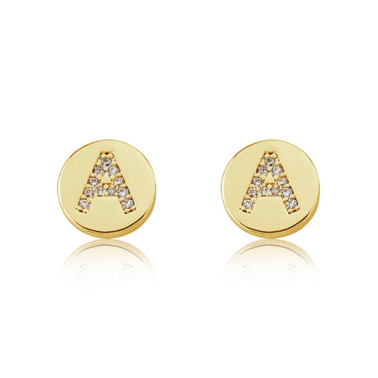 LMTS Classic! Initial Disc Stud Earring