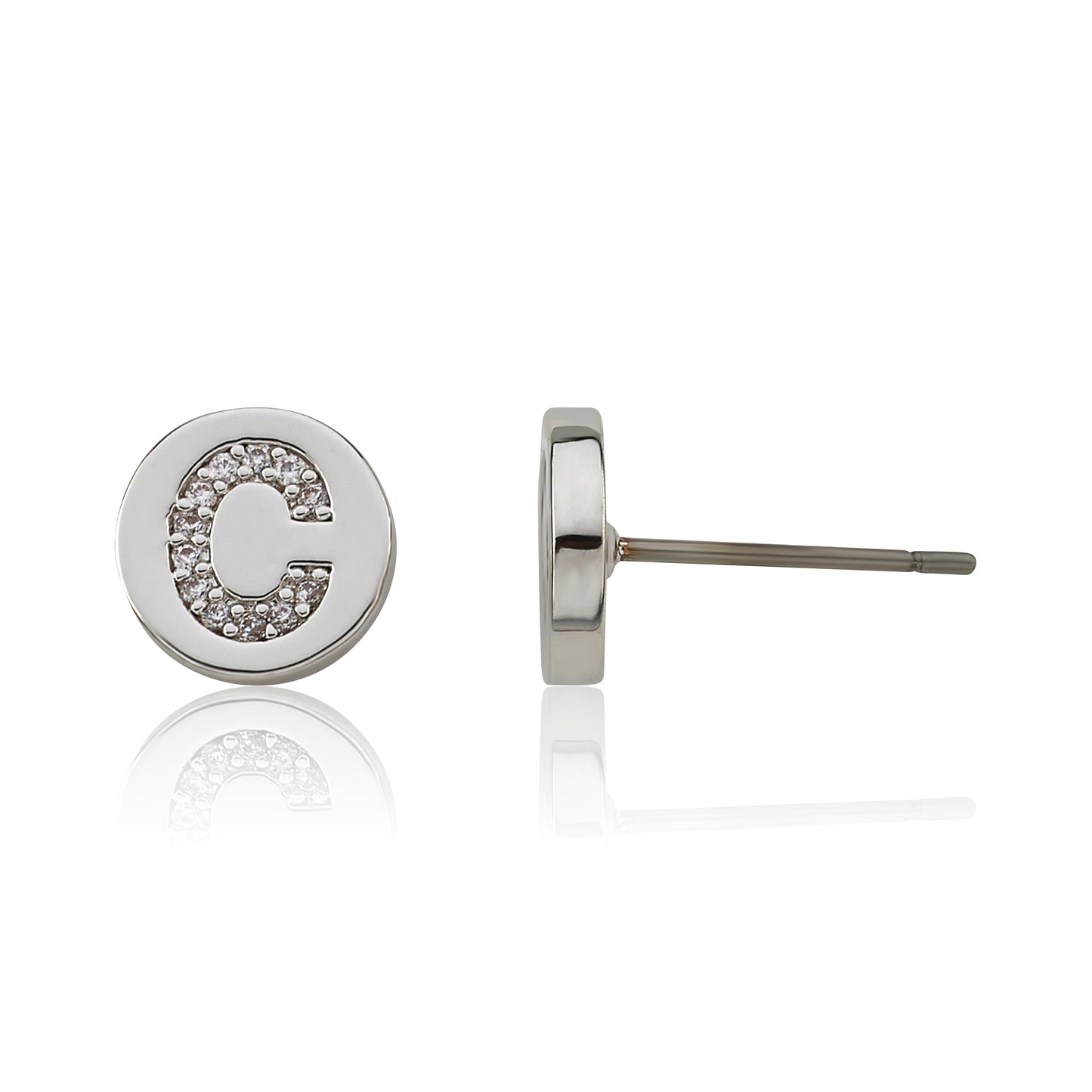 LMTS Classic! Initial Disc Stud Earring