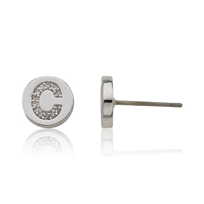 LMTS Classic! Initial Disc Stud Earring
