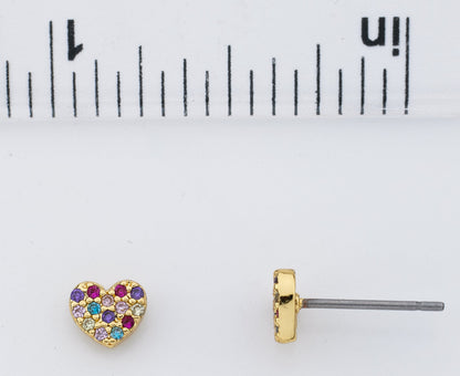 CZ Filled Small Heart Stud Earring